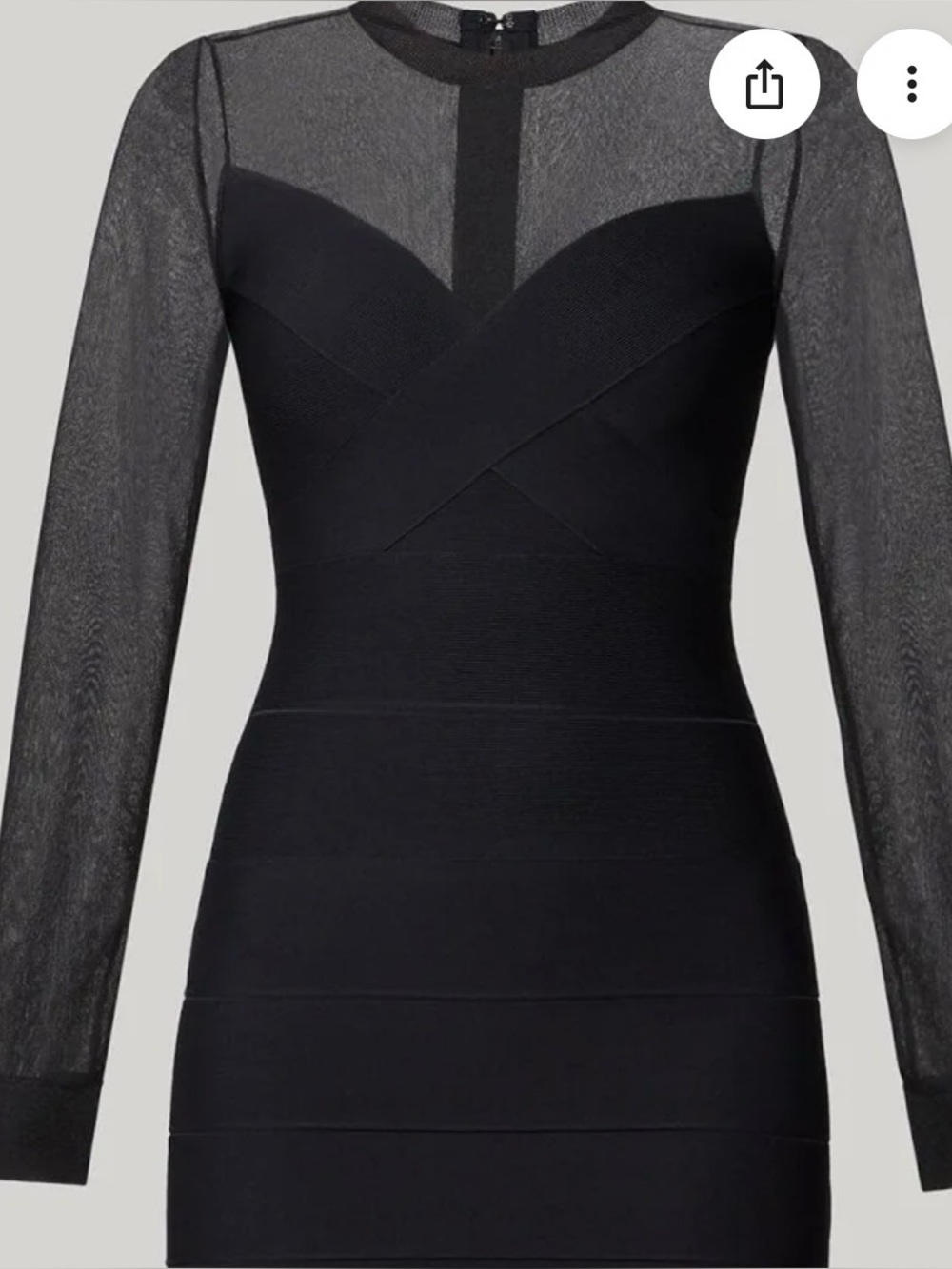 Herve Leger Black Long-Sleeve Illumination Bandage Dress. Stunning!